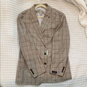 Peter Millar Beige Checkered Blazer